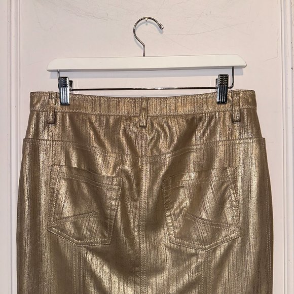 Christian Dior Metallic Gold Goat Suede Skirt - Picture 6 of 12